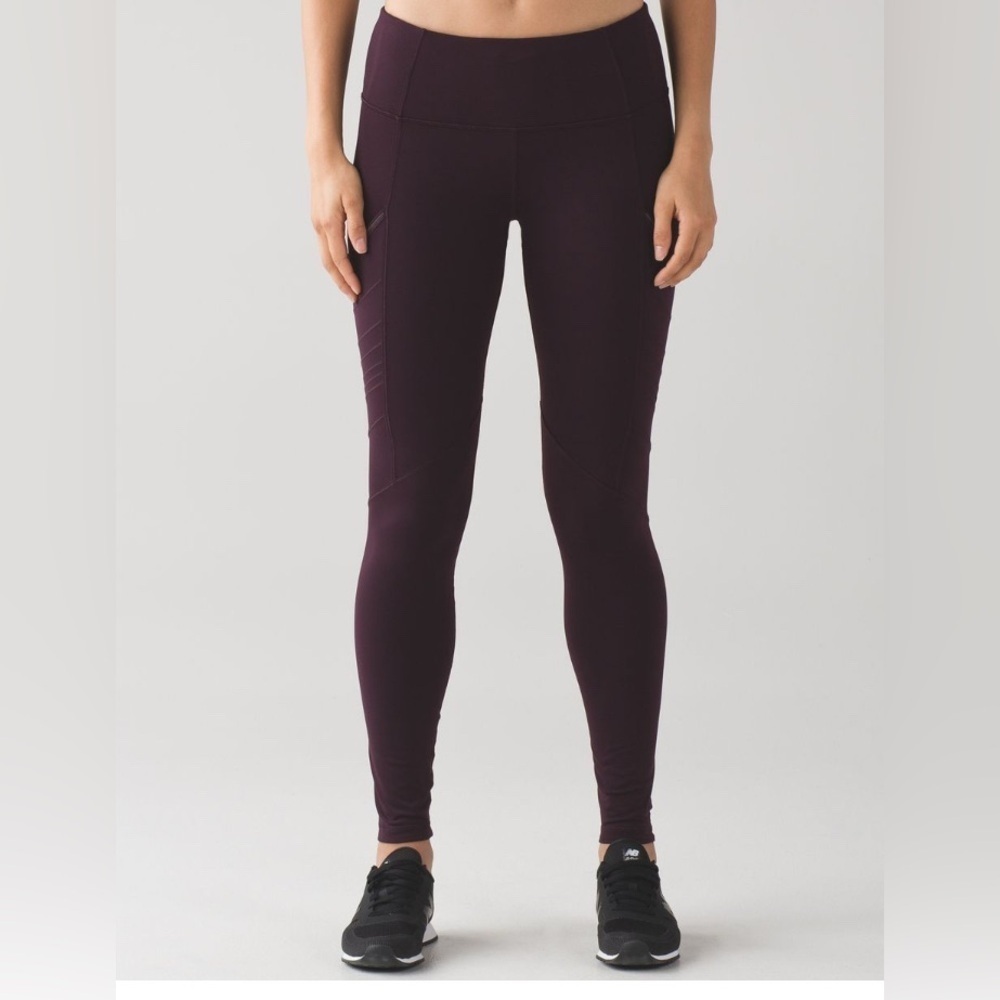 Lululemon | Fresh Tracks Tight Leggings Black Cherry Size 4 Yoga Running Active